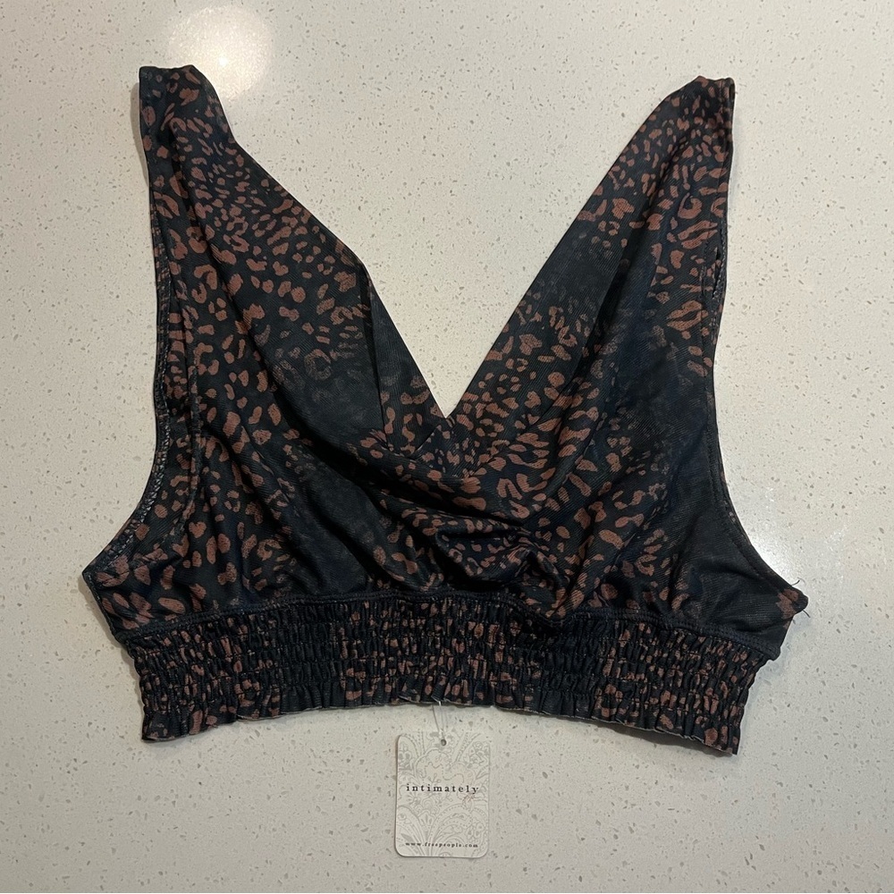 🆕Free People | Intimately Free People | Animal Print Cowl Neck Bralette Sz Small